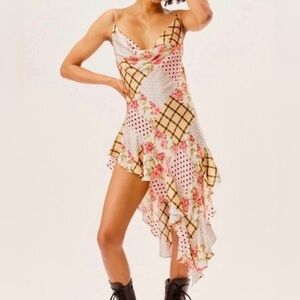 For Love & Lemons Marissa Floral Slip Dress - Asymmetrical